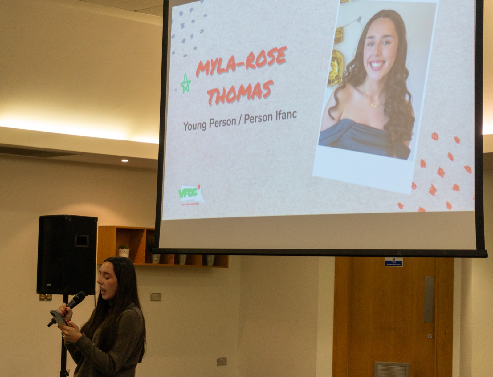 Myla-Rose Thomas speaking at the Proud to be Me event